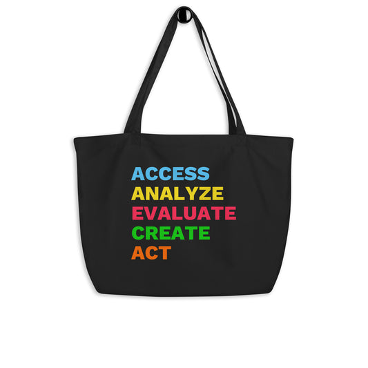 "Media Literacy" De•Fined Large Tote