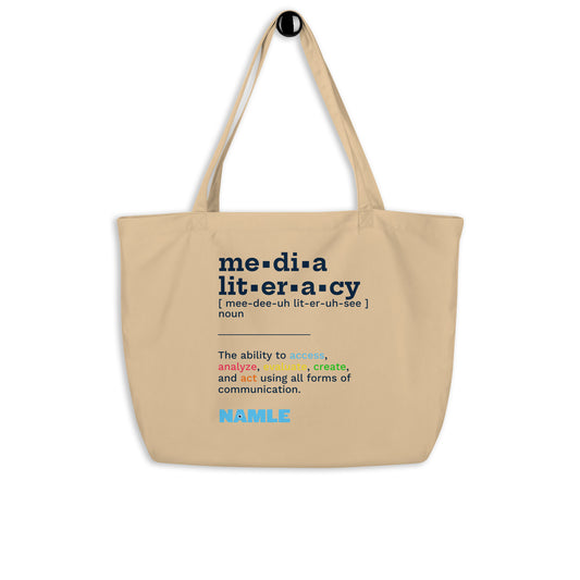 "Media Literacy" De•Fined Large Tote