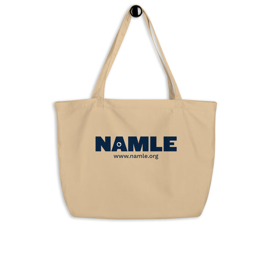 NAMLE Navy Logo Large Tote