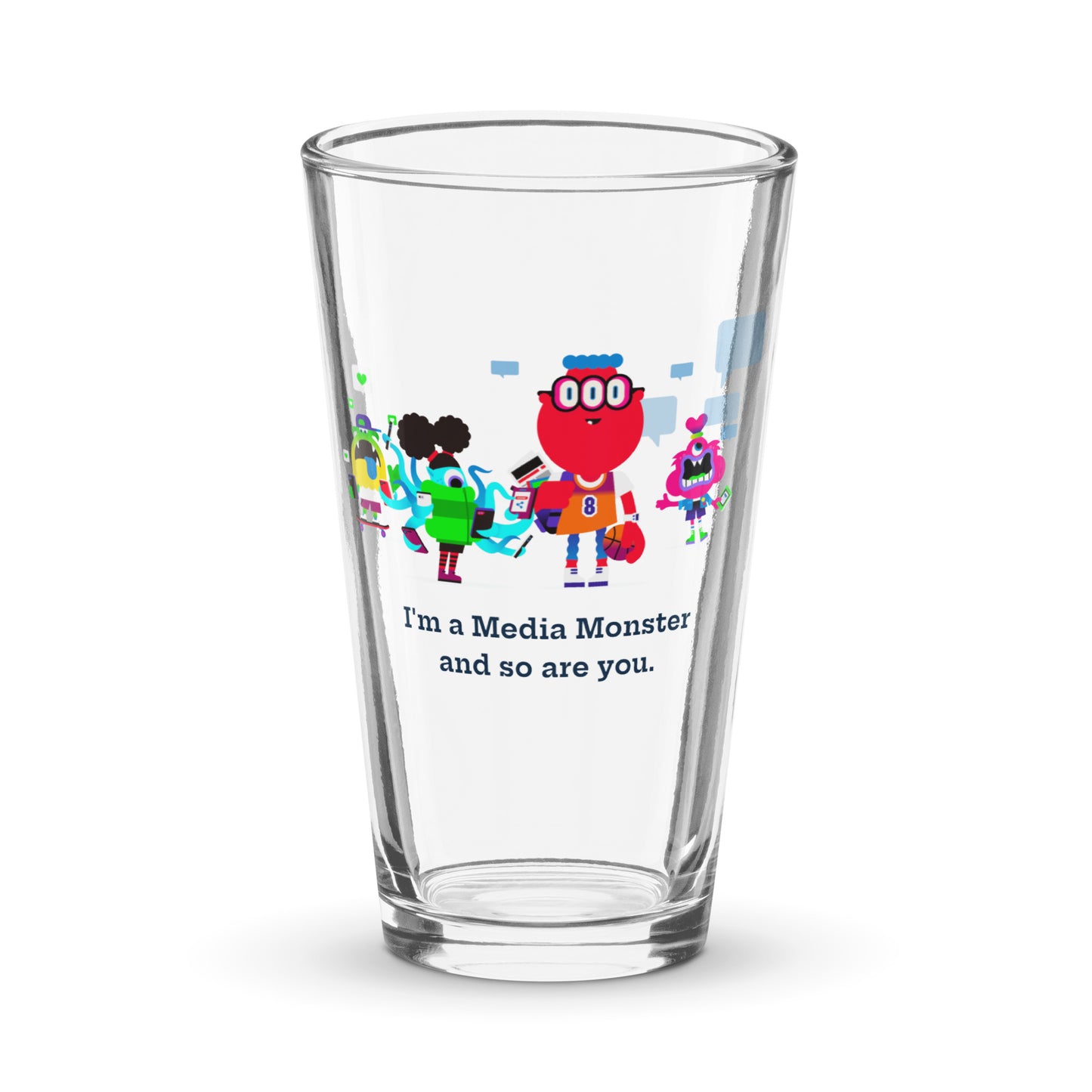 "I'm a Media Monster" Pint Glass