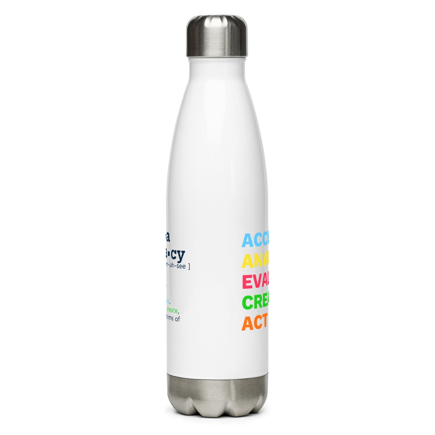 "Media Literacy" De•Fined Stainless Water Bottle