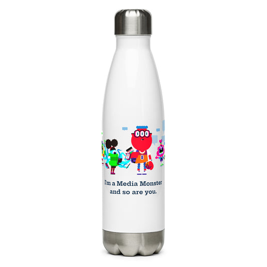 "I'm a Media Monster" Stainless Water Bottle