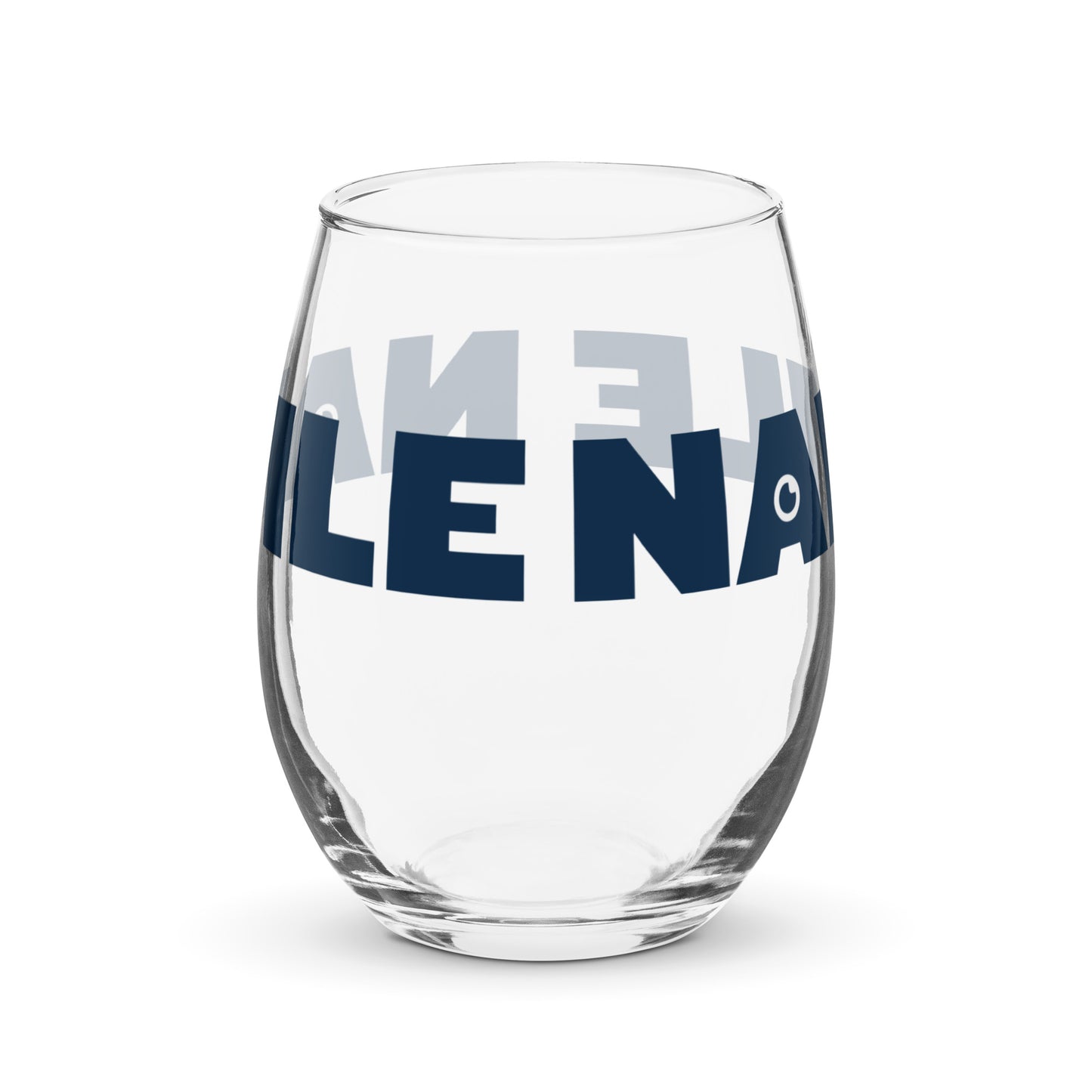 NAMLE Dark Blue Logo Stemless Wine Glass